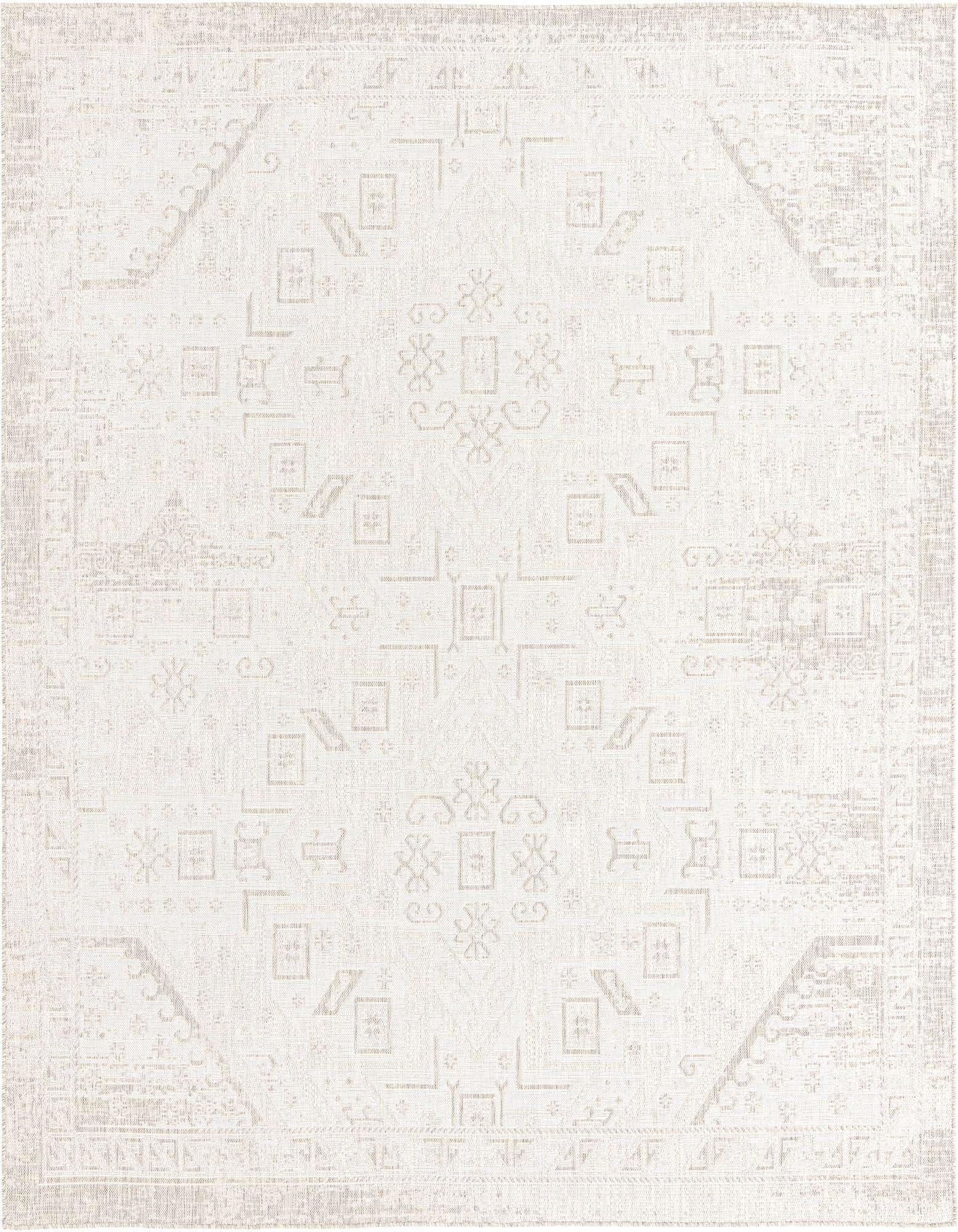 10' x 10' Easy-Clean Aztec Indoor / Outdoor Square Rug