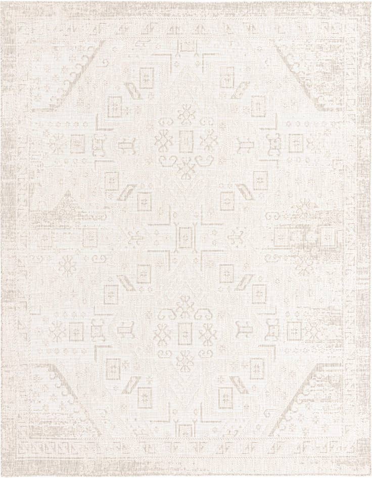 Detail image of 10' x 10' Easy-Clean Aztec Indoor / Outdoor Square Rug