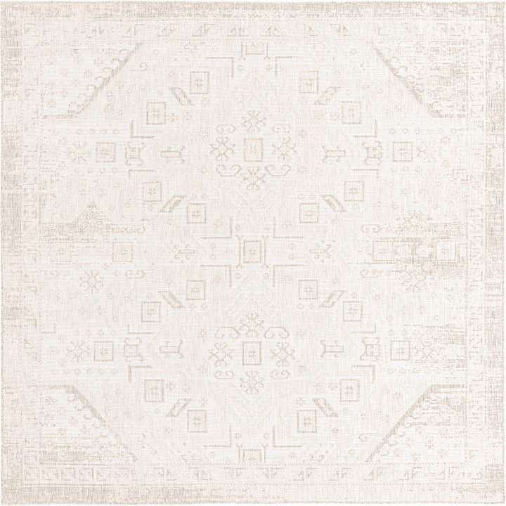 10' x 10' Easy-Clean Aztec Indoor / Outdoor Square Rug