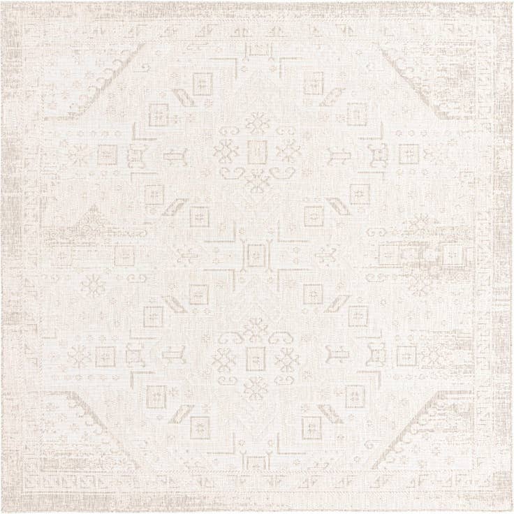 Detail image of 10' x 10' Easy-Clean Aztec Indoor / Outdoor Square Rug