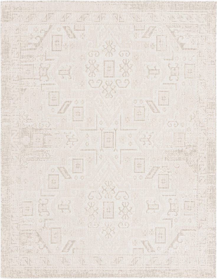 Detail image of 7' 10 x 7' 10 Easy-Clean Aztec Indoor / Outdoor Square Rug