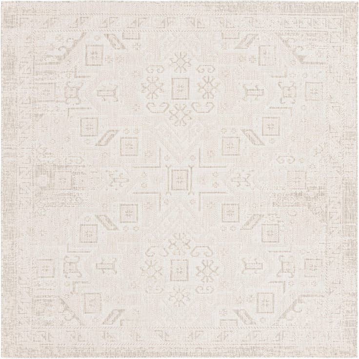 Detail image of 7' 10 x 7' 10 Easy-Clean Aztec Indoor / Outdoor Square Rug