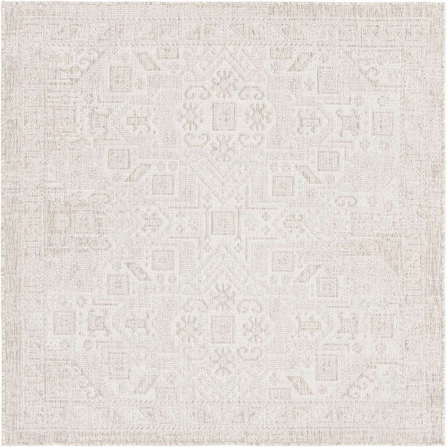 5' 3 x 5' 3 Easy-Clean Aztec Indoor / Outdoor Square Rug