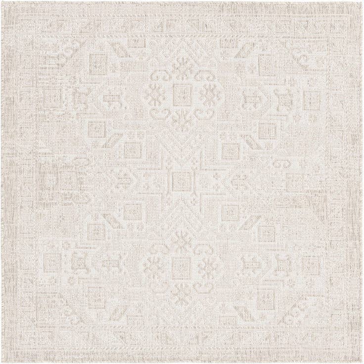 Detail image of 5' 3 x 5' 3 Easy-Clean Aztec Indoor / Outdoor Square Rug