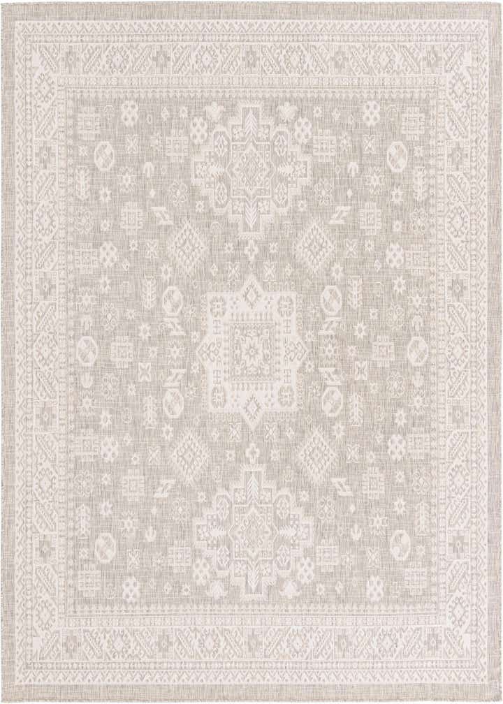 10' x 10' Easy-Clean Aztec Indoor / Outdoor Square Rug