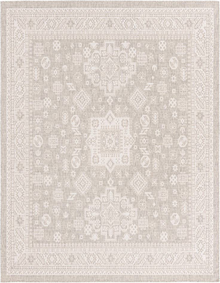 Detail image of 10' x 10' Easy-Clean Aztec Indoor / Outdoor Square Rug