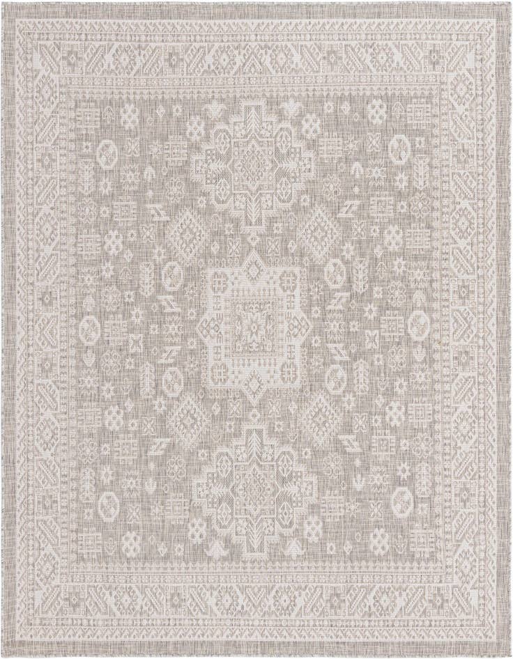 Detail image of 7' 10 x 7' 10 Easy-Clean Aztec Indoor / Outdoor Square Rug