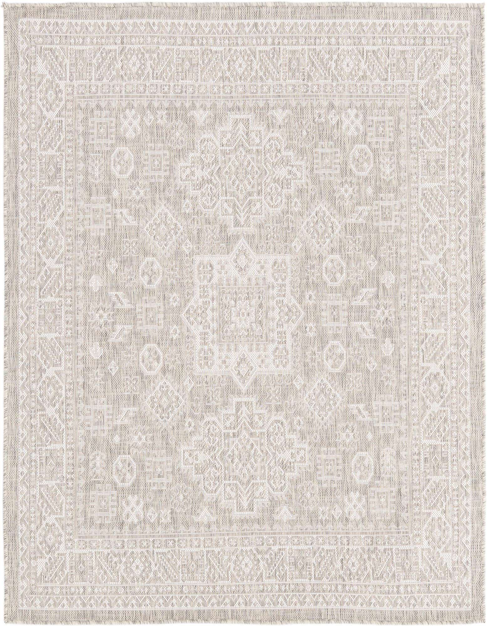 5' 3 x 5' 3 Easy-Clean Aztec Indoor / Outdoor Square Rug