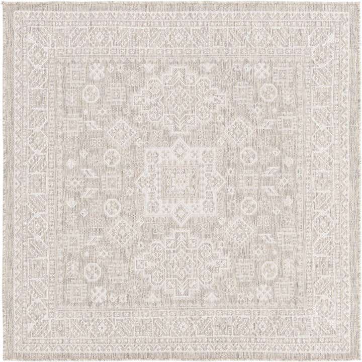 5' 3 x 5' 3 Easy-Clean Aztec Indoor / Outdoor Square Rug