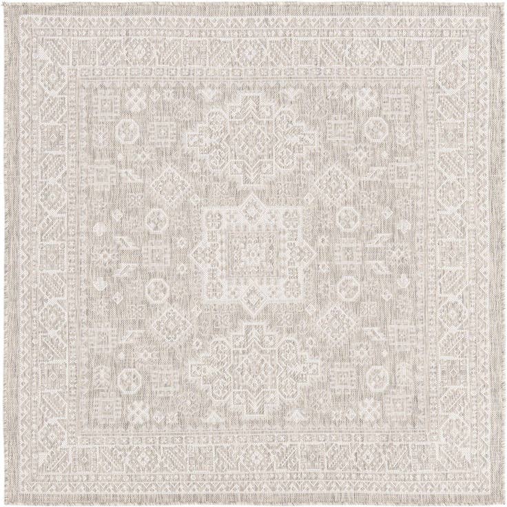 Detail image of 5' 3 x 5' 3 Easy-Clean Aztec Indoor / Outdoor Square Rug