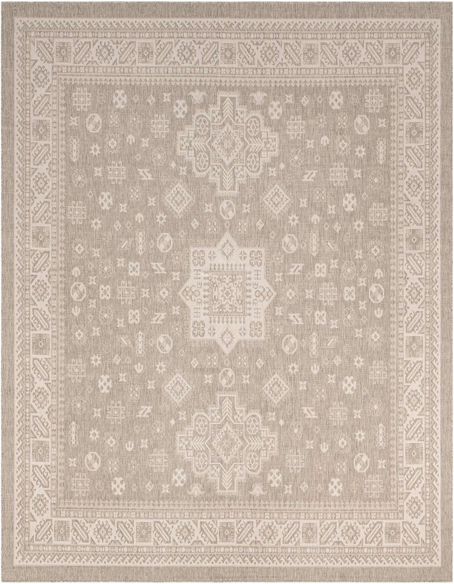 13' x 13' Easy-Clean Aztec Indoor / Outdoor Square Rug