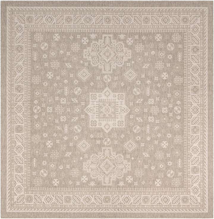 13' x 13' Easy-Clean Aztec Indoor / Outdoor Square Rug