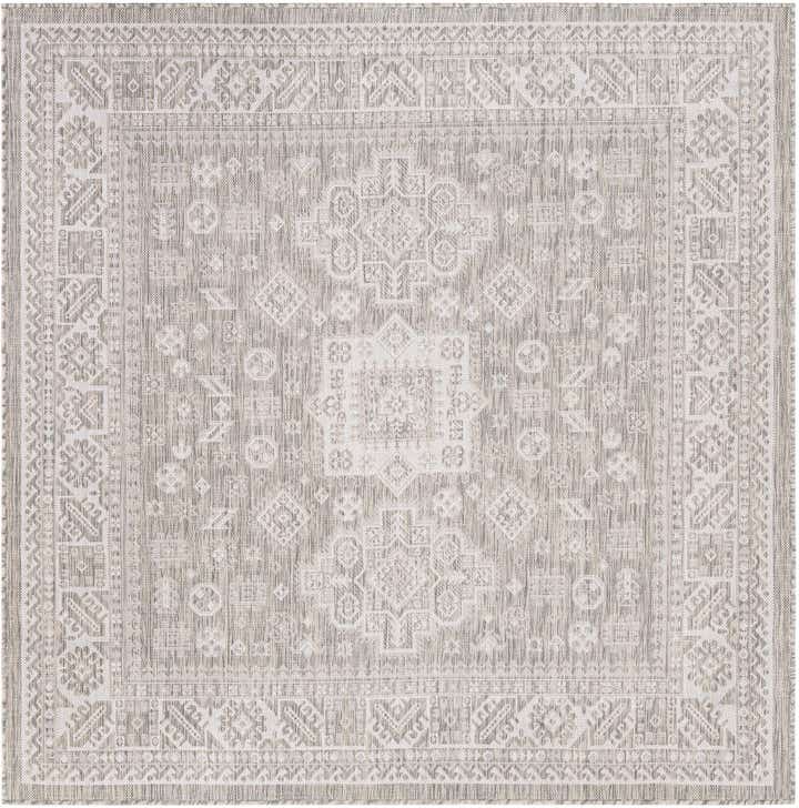 6' x 6' Easy-Clean Aztec Indoor / Outdoor Square Rug