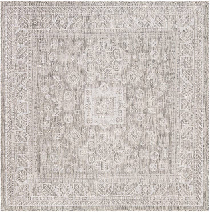Detail image of 6' x 6' Easy-Clean Aztec Indoor / Outdoor Square Rug