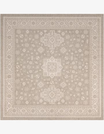 13' x 13' Easy-Clean Aztec Indoor / Outdoor Square Rug