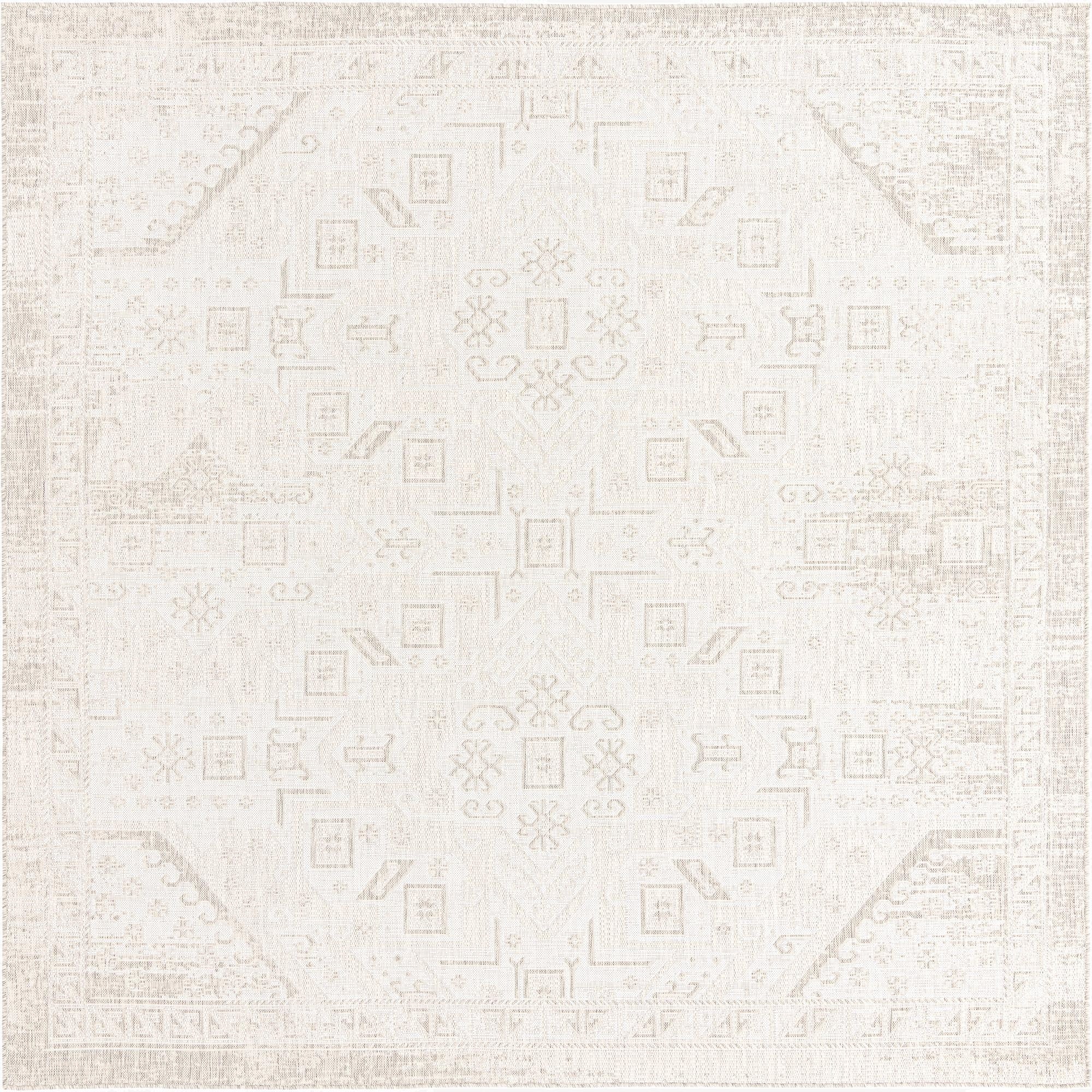 Primary image 10' x 10'  Washable Aztec Indoor / Outdoor Square Rug