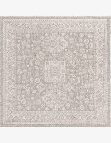 7' 10 x 7' 10 Easy-Clean Aztec Indoor / Outdoor Square Rug