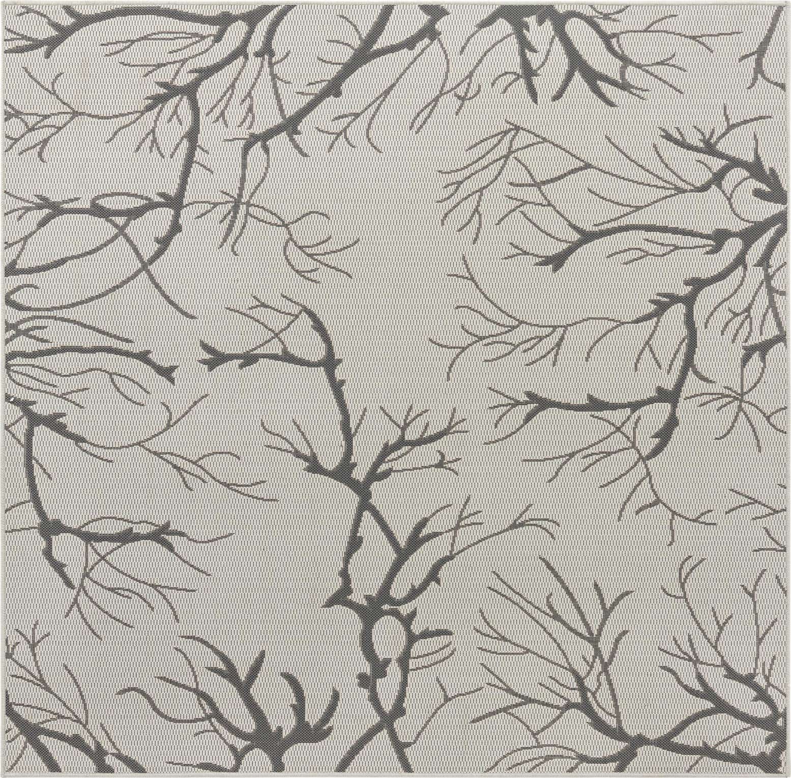 6' x 6' Easy-Clean Botanical Indoor / Outdoor Square Rug