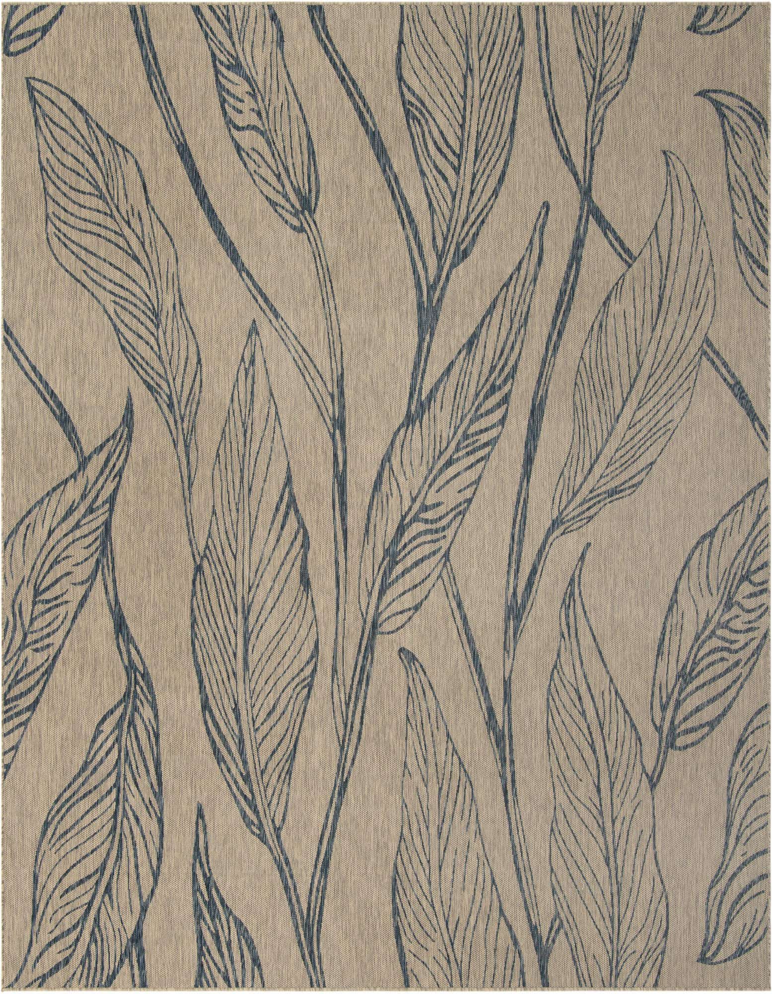 10' 8 x 10' 8 Easy-Clean Botanical Indoor / Outdoor Square Rug