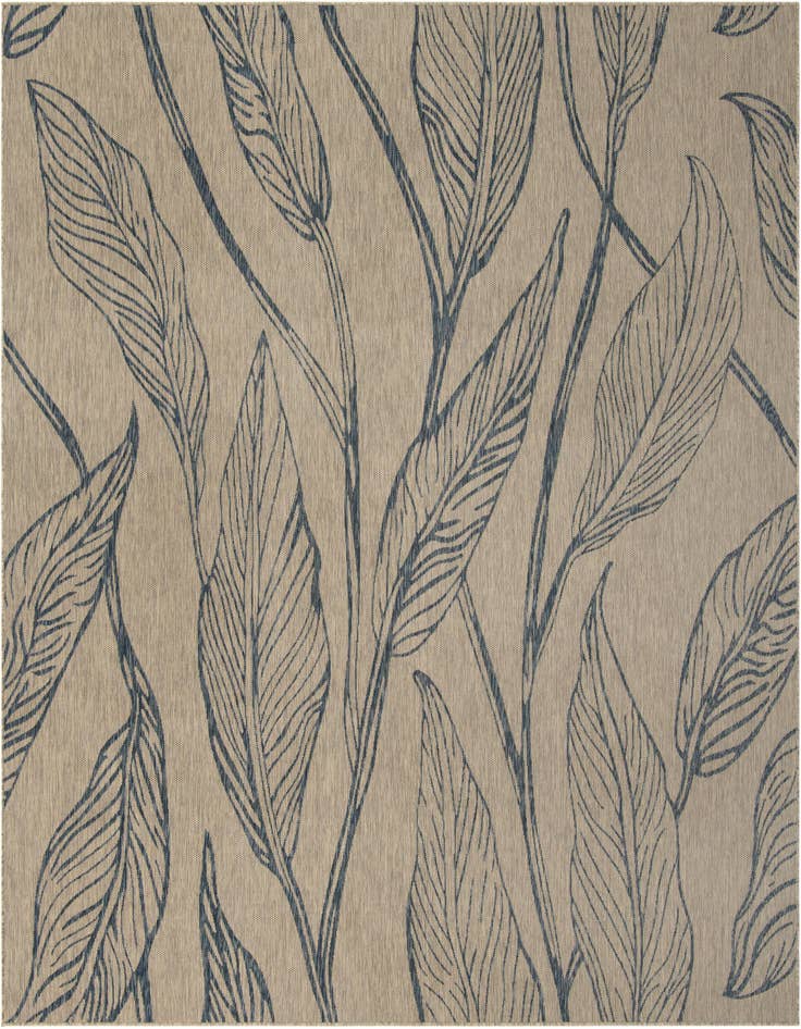 Detail image of 10' 8 x 10' 8 Easy-Clean Botanical Indoor / Outdoor Square Rug
