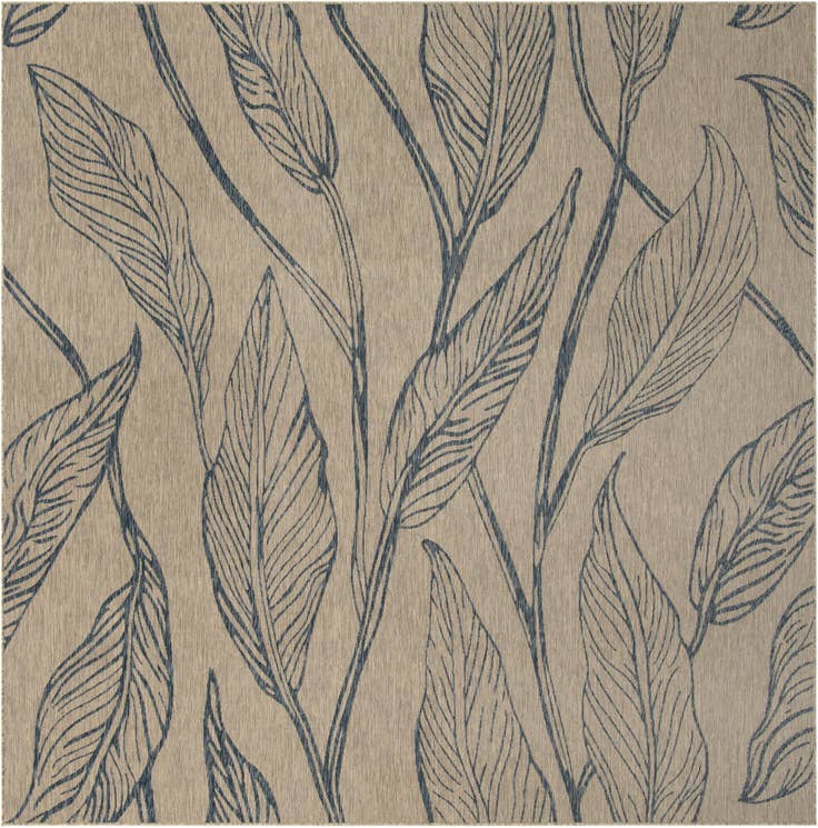 Detail image of 10' 8 x 10' 8 Easy-Clean Botanical Indoor / Outdoor Square Rug