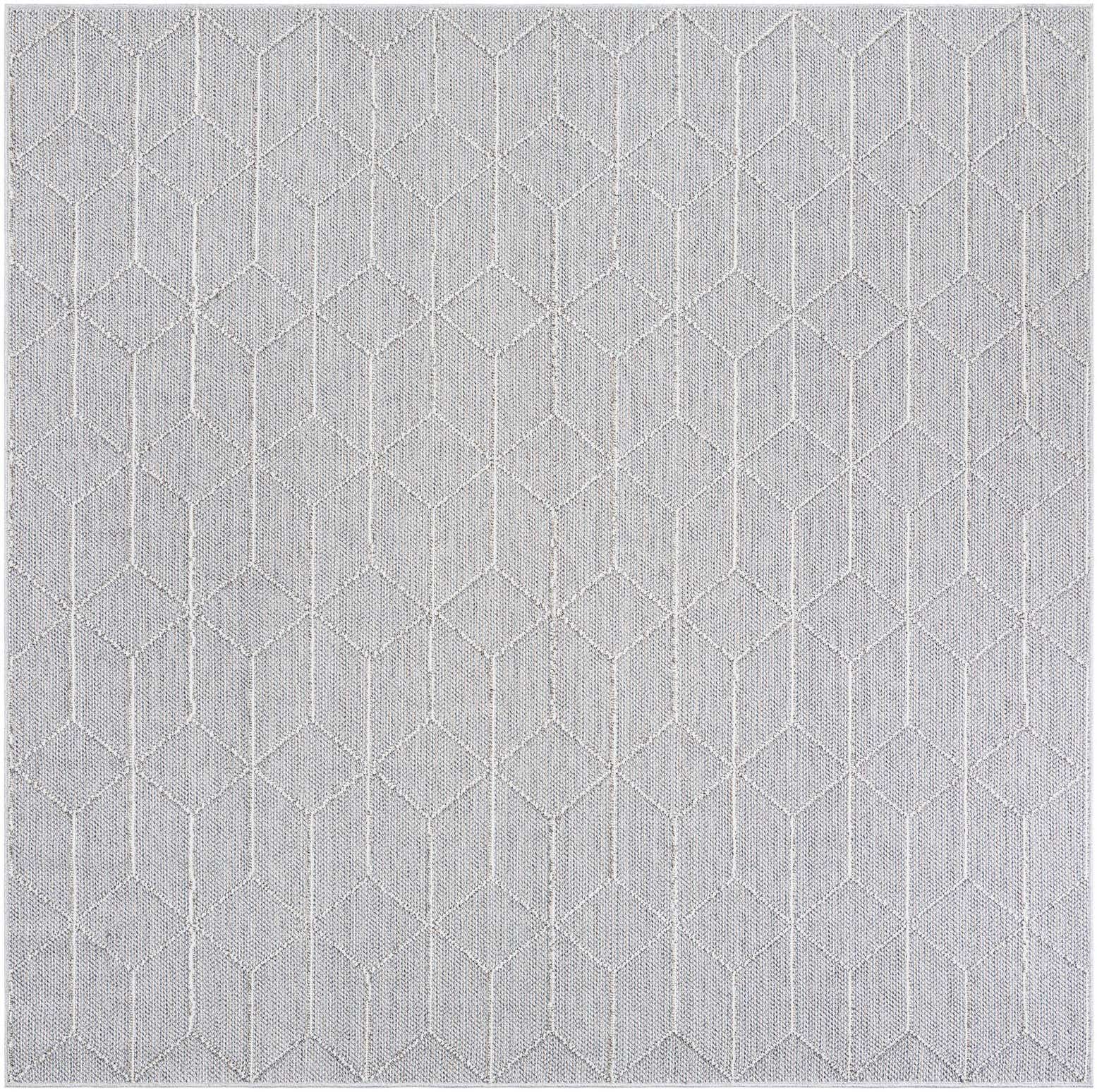 7' 10 x 7' 10 Easy-Clean Lattice Indoor / Outdoor Square Rug