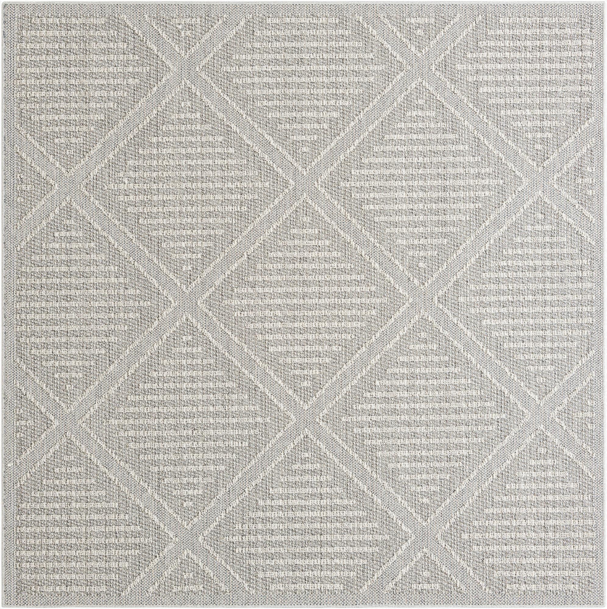 7' 10 x 7' 10 Washable Lattice Indoor / Outdoor Square Rug