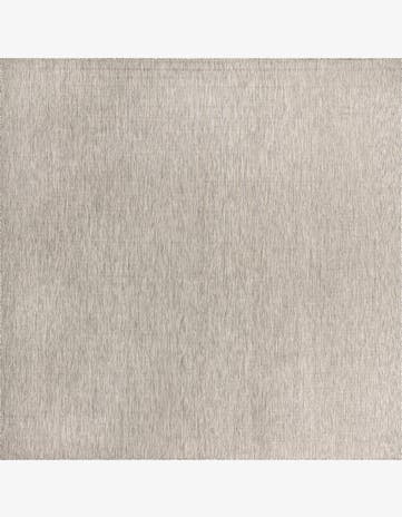 Light Gray Easy-Clean Solid Indoor / Outdoor Square Rug