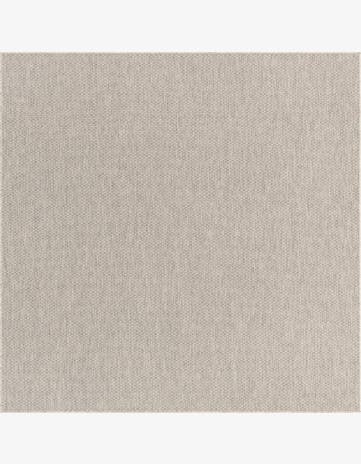 Light Gray Easy-Clean Solid Indoor / Outdoor Square Rug