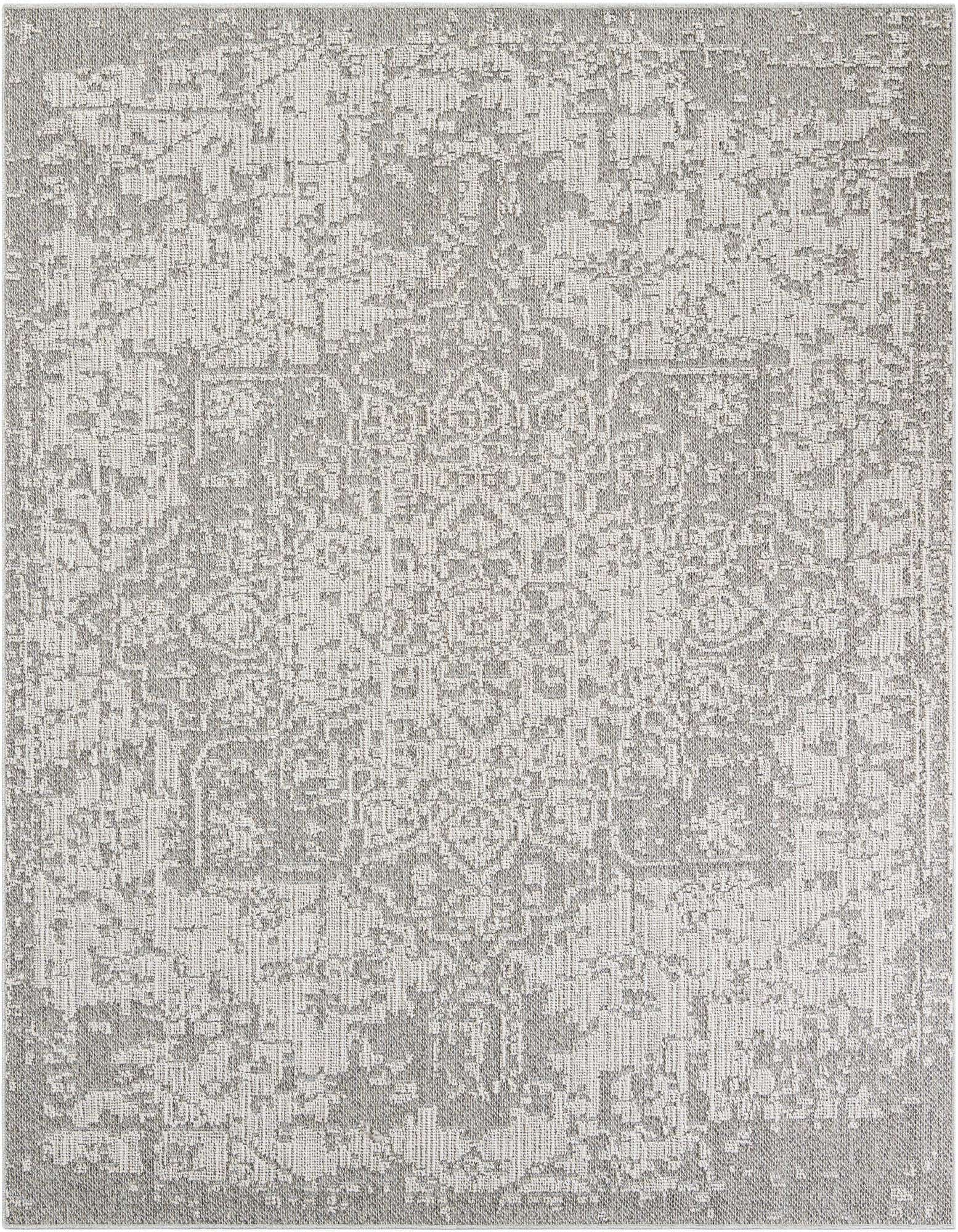 7' 10 x 7' 10 Easy-Clean Traditional Indoor / Outdoor Square Rug