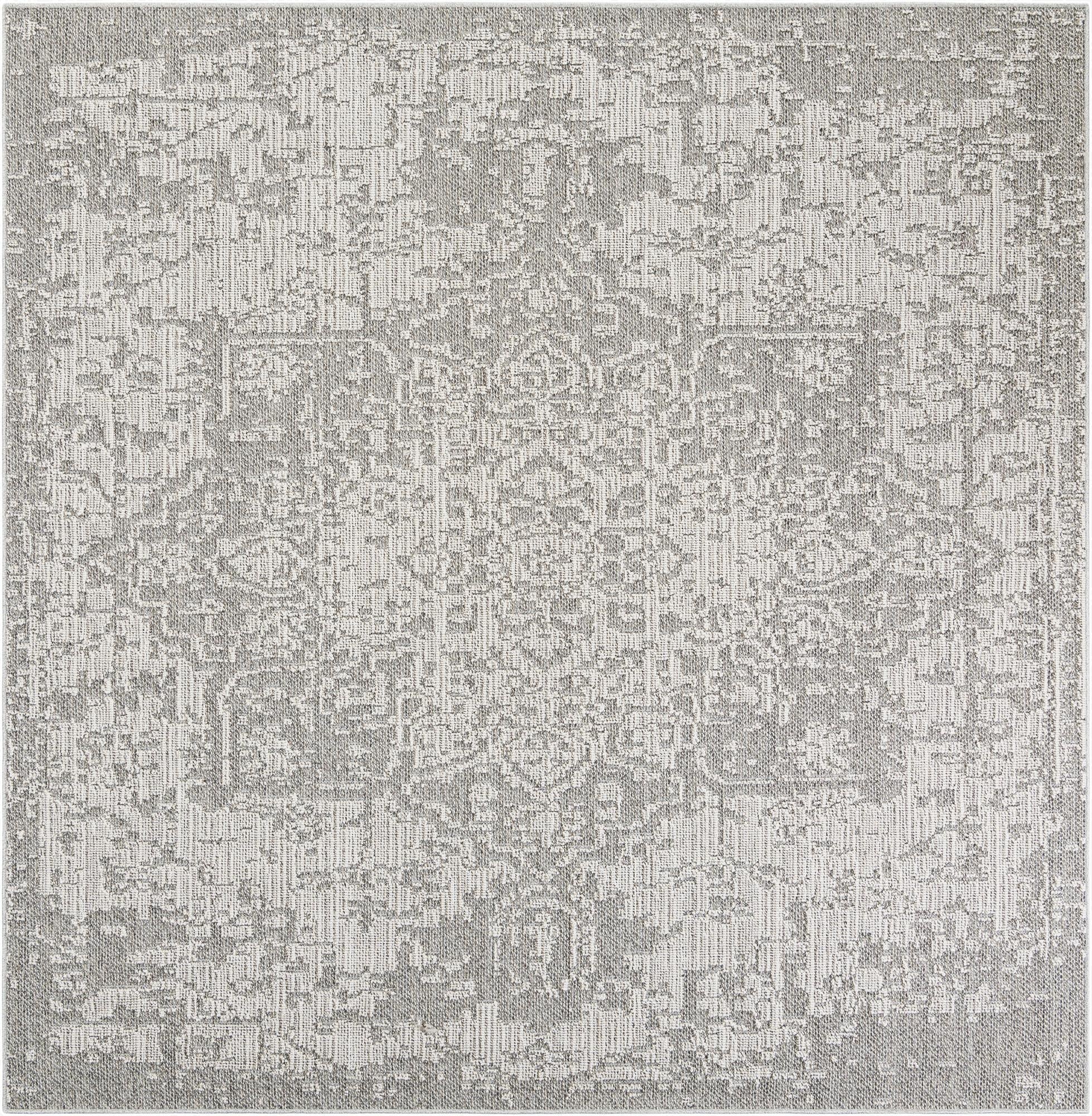 7' 10 x 7' 10  Washable Traditional Indoor / Outdoor Square Rug