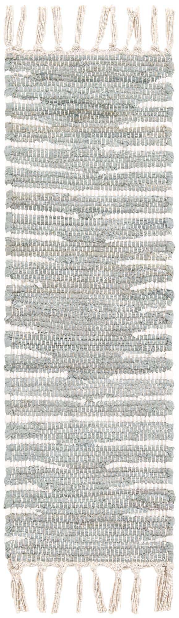 0' 9 x 2' 6 Hand Woven Chindi Cotton Stair Rug