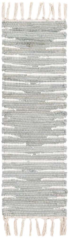 0' 9 x 2' 6 Hand Woven Chindi Cotton Stair Rug