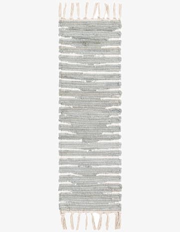 0' 9 x 2' 6 Hand Woven Chindi Cotton Stair Rug