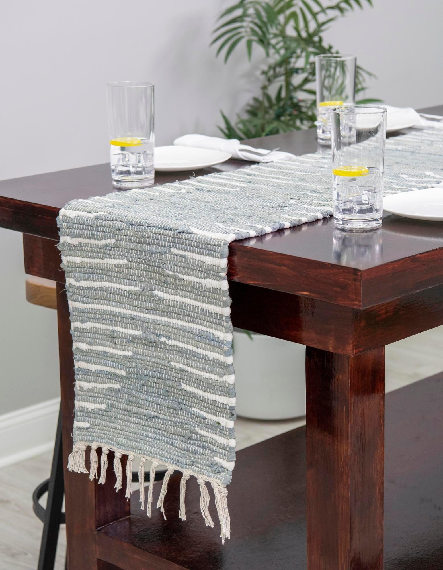 1' 2 x 5' 1 Hand Woven Chindi Cotton Table Runner Rug