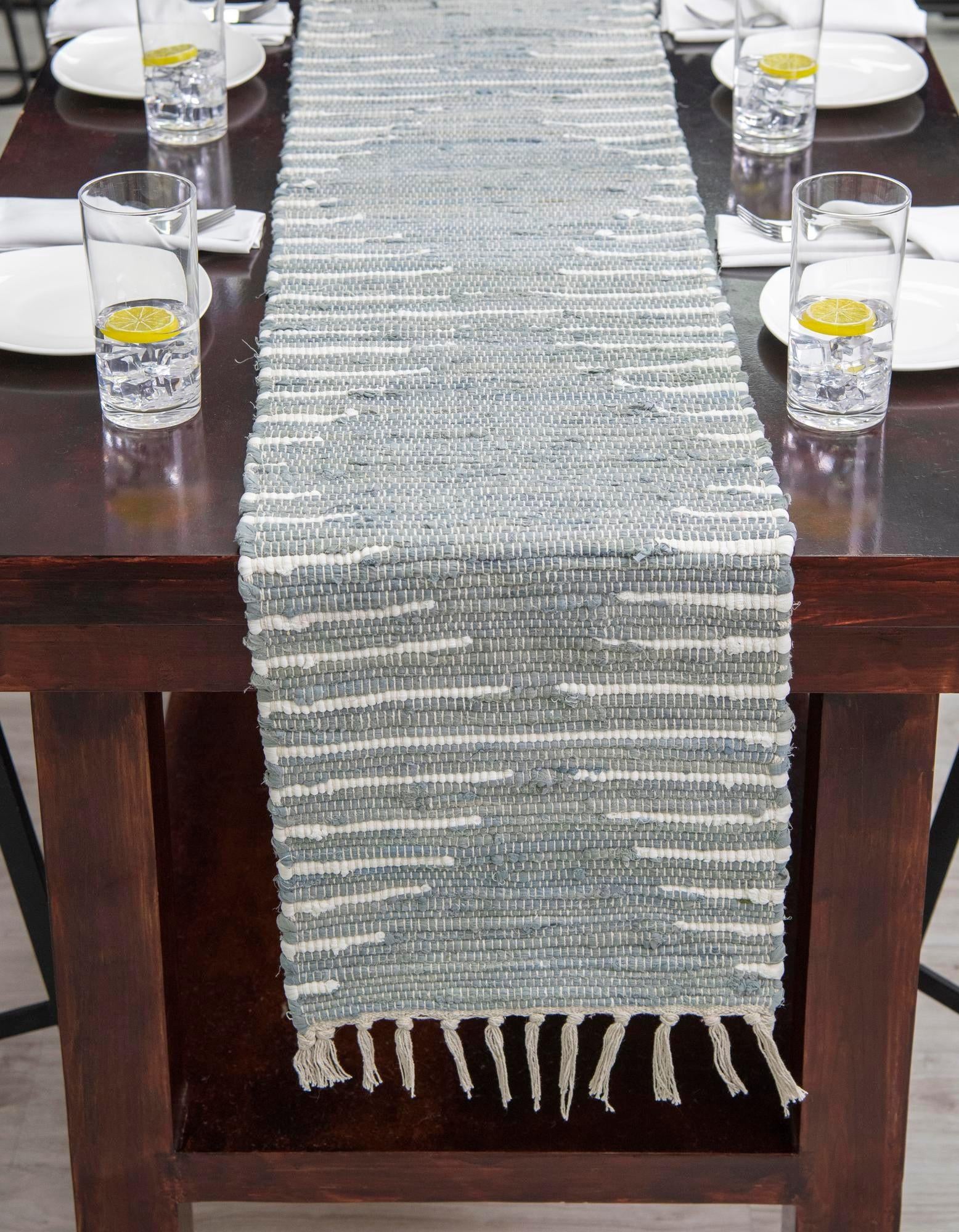 1' 2 x 5' 1 Hand Woven Chindi Cotton Table Runner Rug