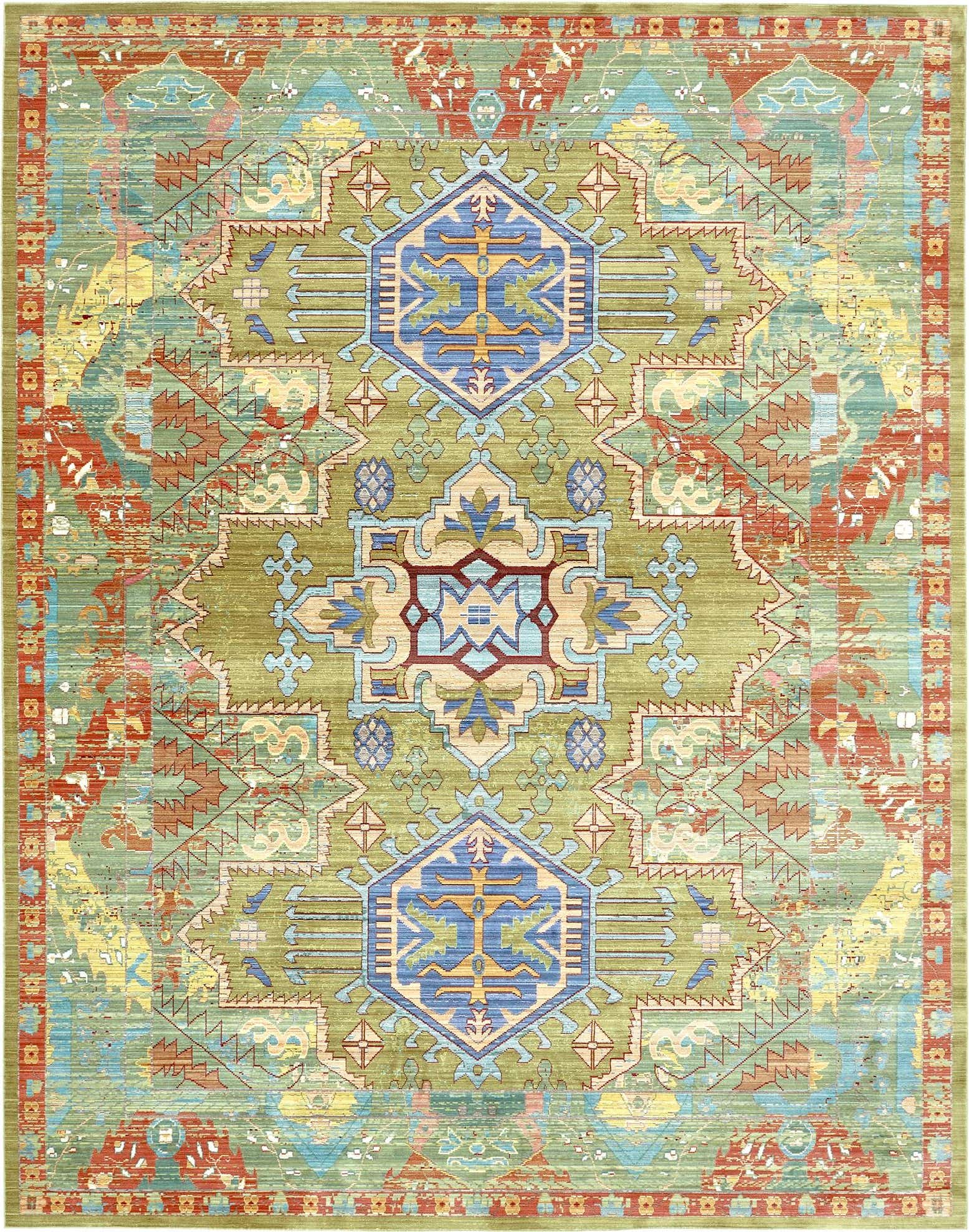 9' x 12' 2 Aqua Rug