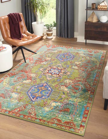 8' x 10' Aqua Rug