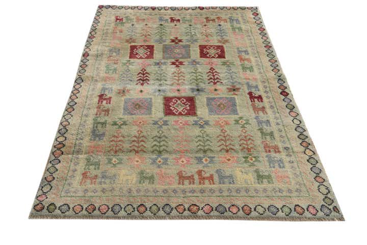 4' x 6' Hand Knotted Ariana Ziegler Wool Rug