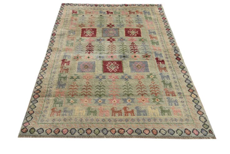 Detail image of 4' x 6' Hand Knotted Ariana Ziegler Wool Rug