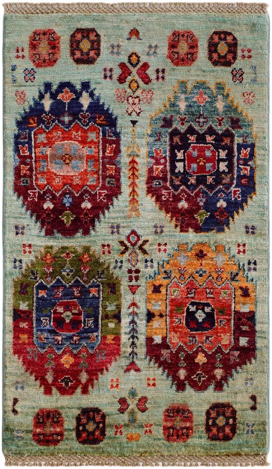 Detail image of 2' x 3' 4 Hand Knotted Ariana Ziegler Rug