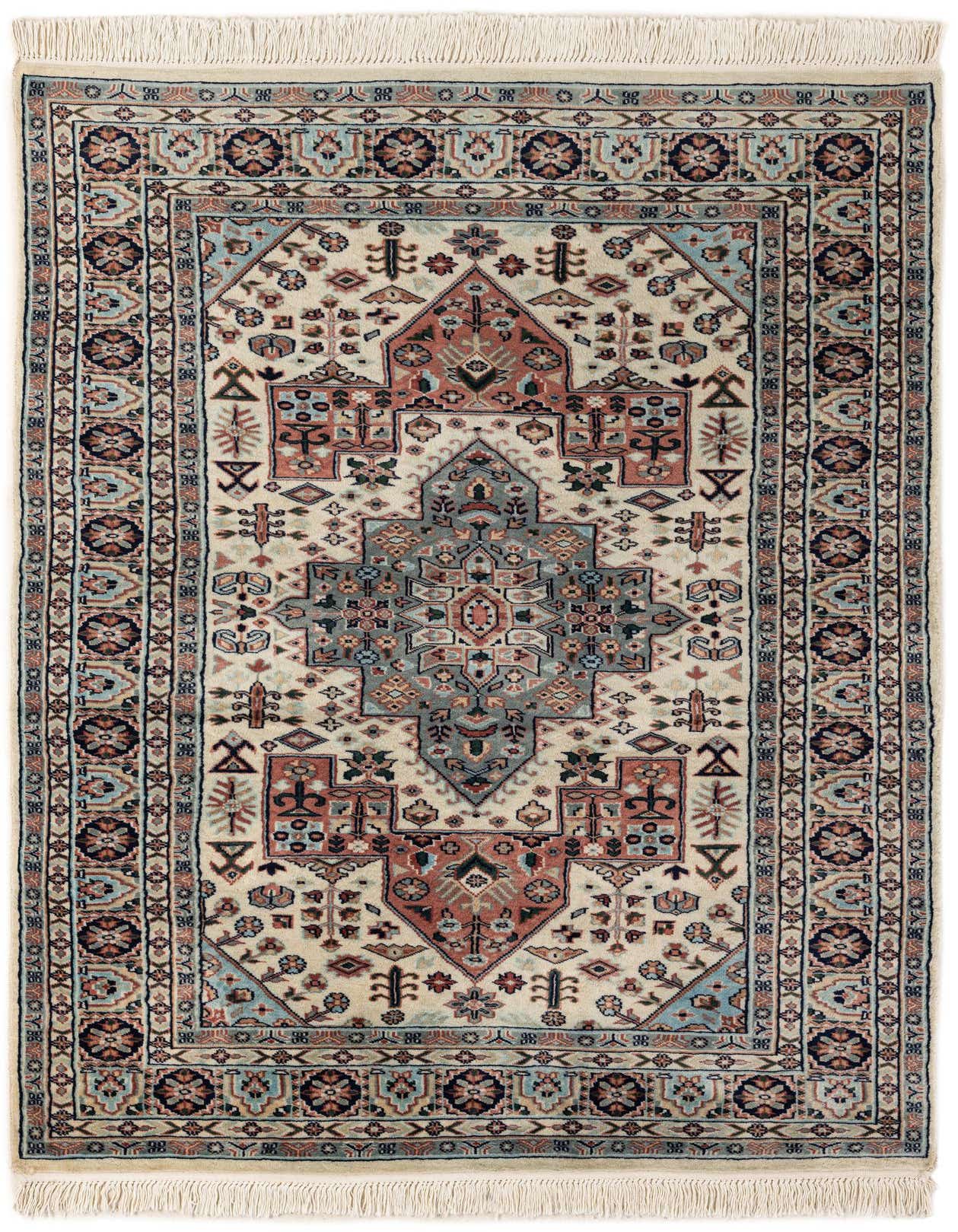 4' 3 x 6' 4 Hand Knotted Bokhara Oriental Wool Rug