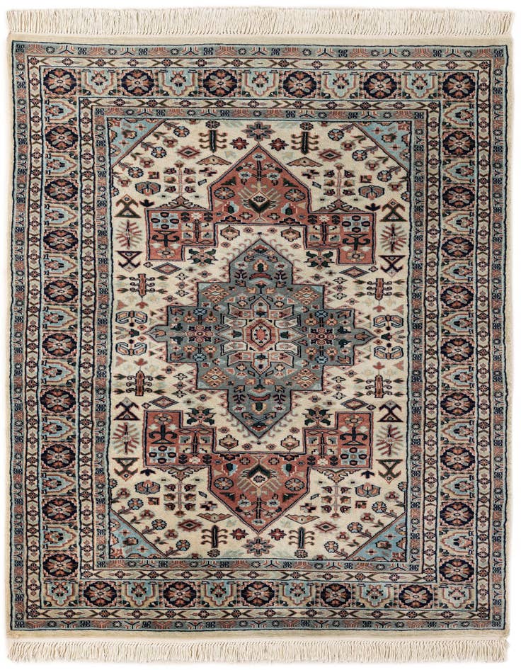 Detail image of 4' 3 x 6' 4 Hand Knotted Bokhara Oriental Wool Rug