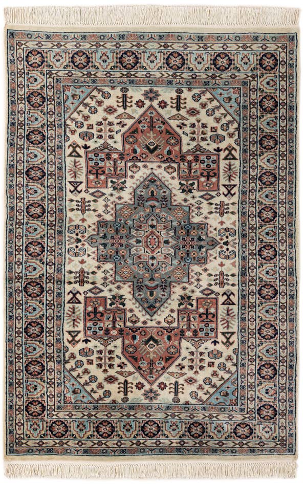 Detail image of 4' 3 x 6' 4 Hand Knotted Bokhara Oriental Wool Rug