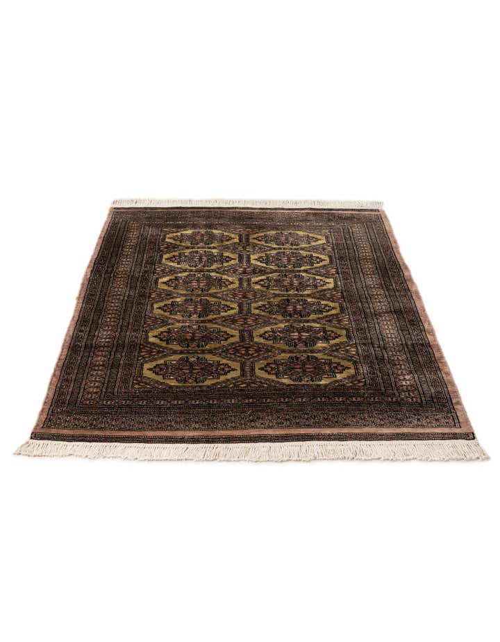 4' 4 x 5' 5 Hand Knotted Bokhara Oriental Wool Rug