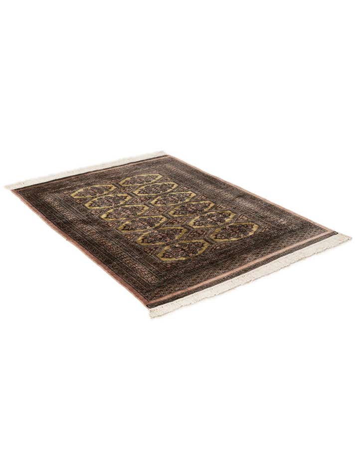 4' 4 x 5' 5 Hand Knotted Bokhara Oriental Wool Rug