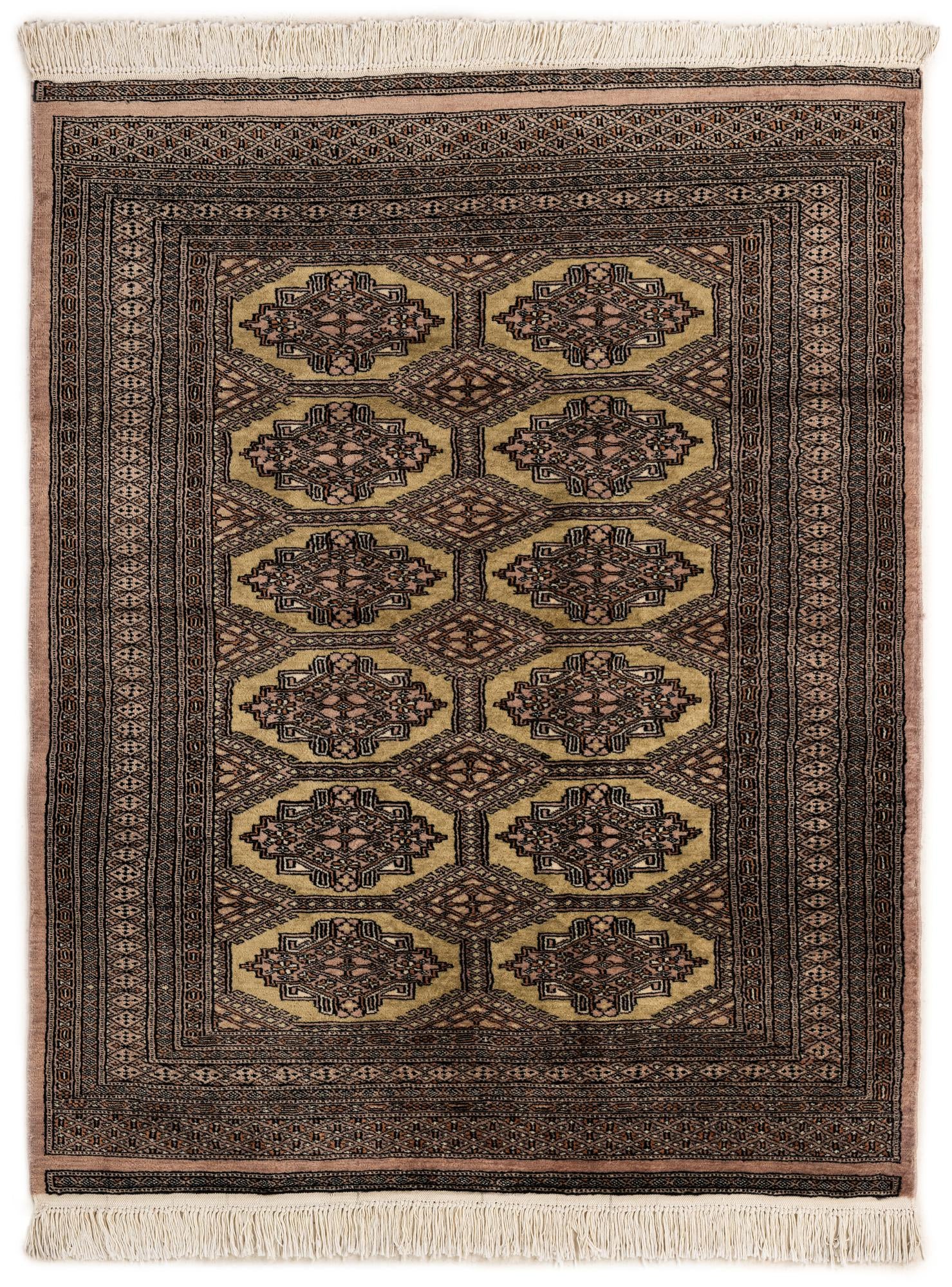 4' 4 x 5' 5 Hand Knotted Bokhara Oriental Wool Rug