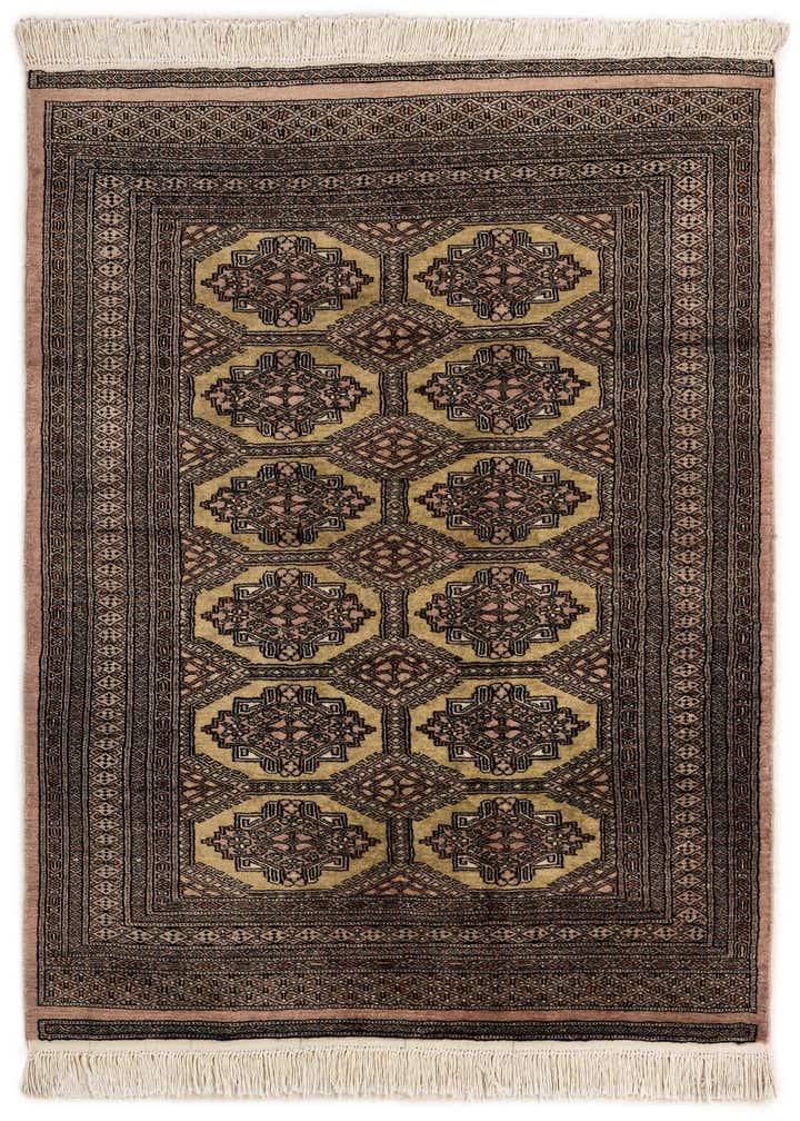 4' 4 x 5' 5 Hand Knotted Bokhara Oriental Wool Rug