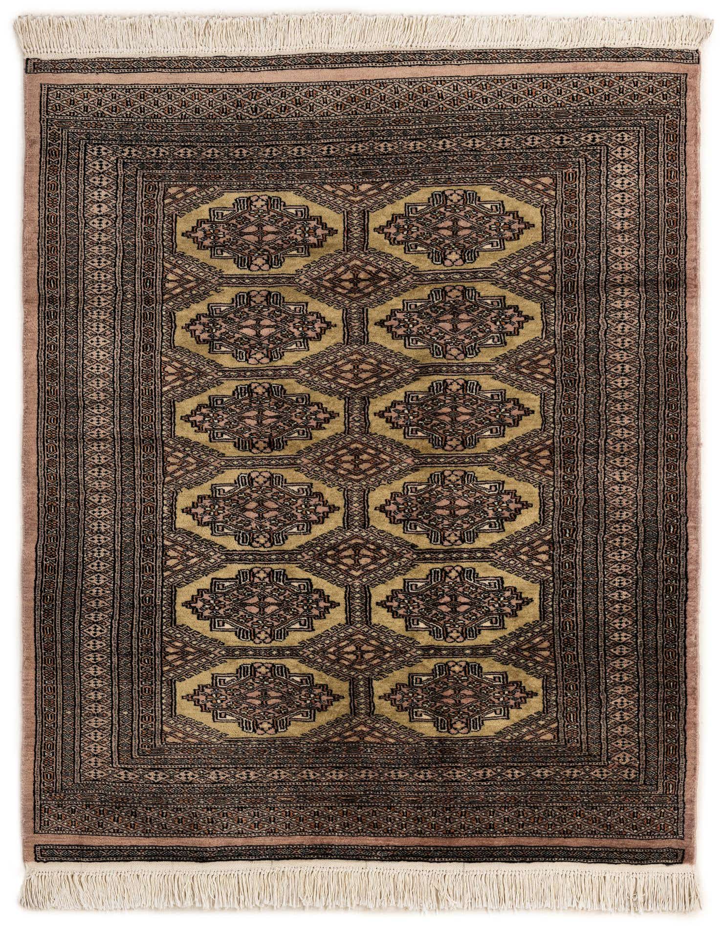4' 4 x 5' 5 Hand Knotted Bokhara Oriental Wool Rug