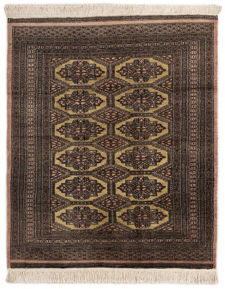 Detail image of 4' 4 x 5' 5 Hand Knotted Bokhara Oriental Wool Rug